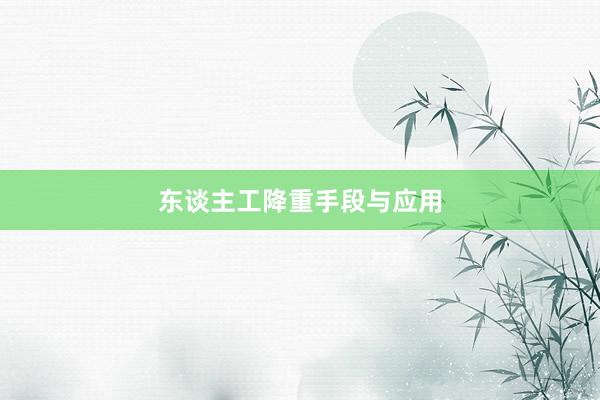 东谈主工降重手段与应用